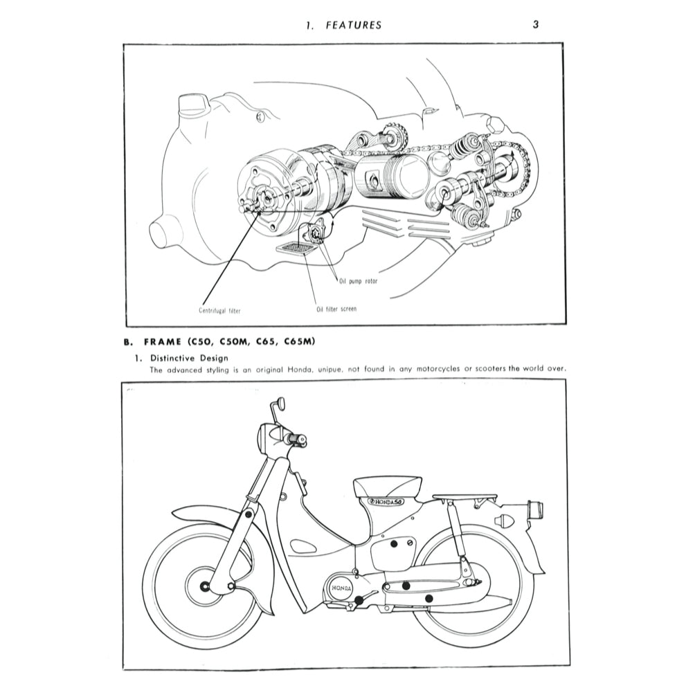 HONDA CUB50-65 C50 C65 (1966-1980) SERVICE WORKSHOP MANUAL + PARTS CATALOGUE + OWNER'S MANUAL - Image 4