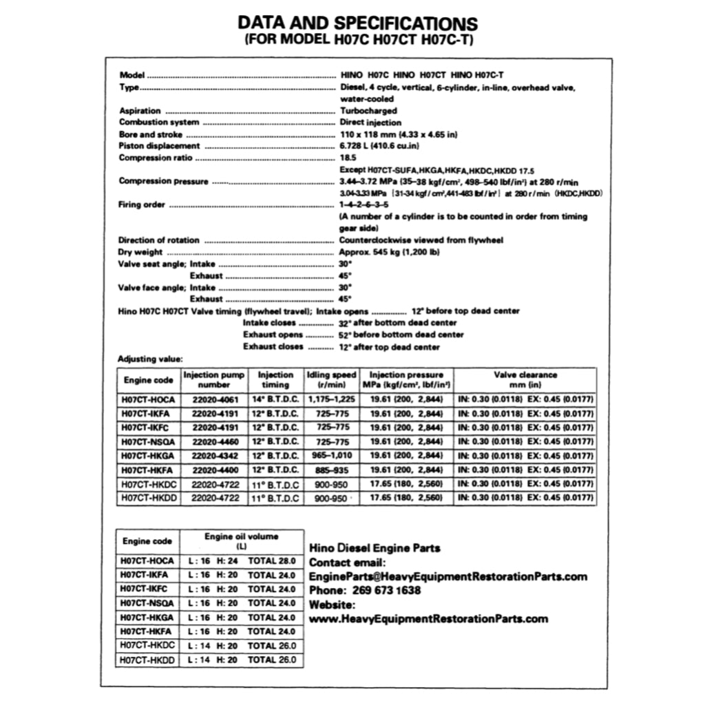 HINO ENGINE H07C H07C-T H07CT SERVICE REPAIR MANUAL - Image 3