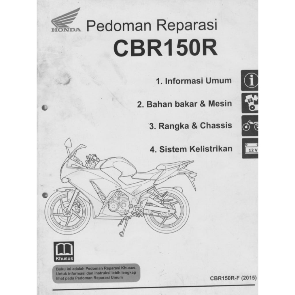 HONDA CBR150R (2015-2020) SERVICE WORKSHOP MANUAL + PARTS CATALOGUE + OWNER'S MANUAL - BAHASA INDONESIA - Image 3