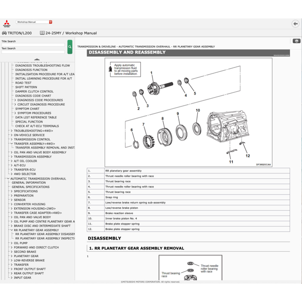 MITSUBISHI TRITON L200 LA/LB/LC (2024+) ONLINE SERVICE WORKSHOP MANUAL - Image 7