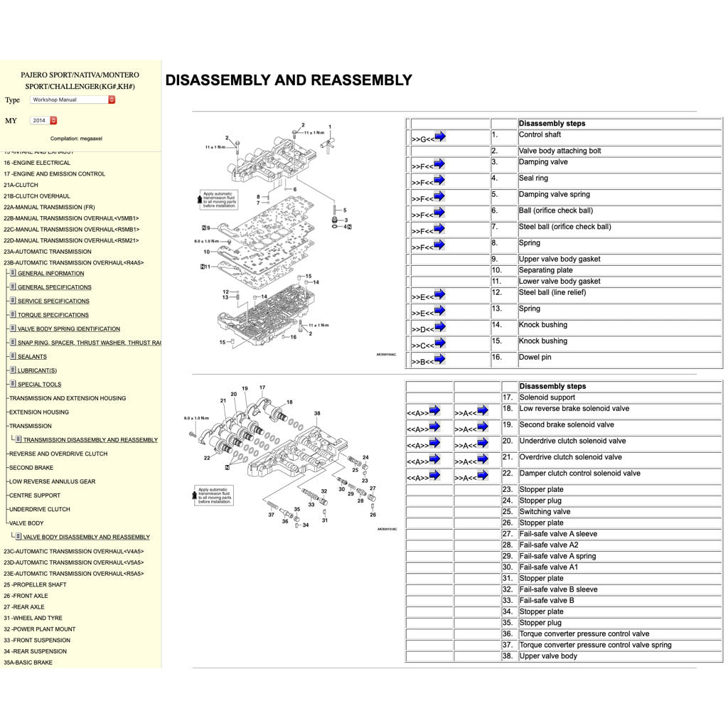 MITSUBISHI PAJERO SPORT II (2009-2016) ONLINE SERVICE WORKSHOP MANUAL - Image 9
