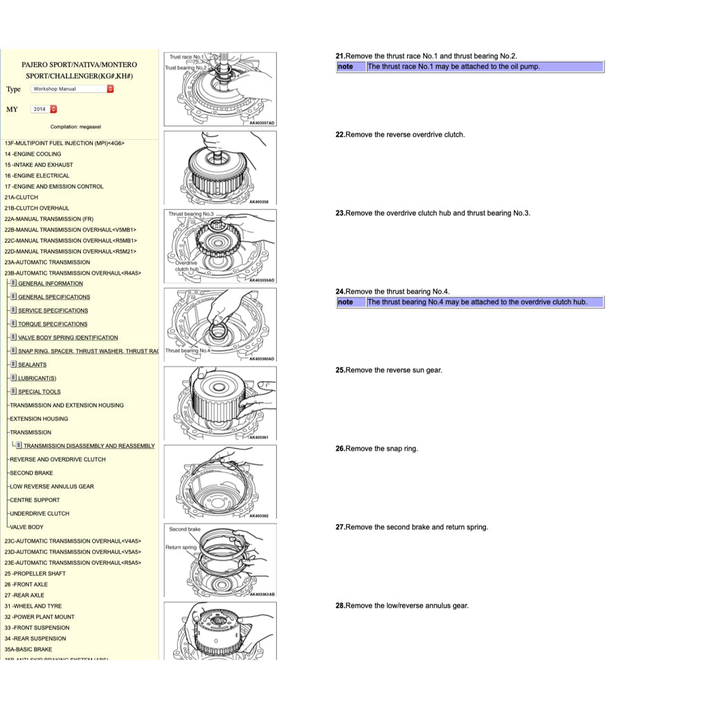 MITSUBISHI PAJERO SPORT II (2009-2016) ONLINE SERVICE WORKSHOP MANUAL - Image 8