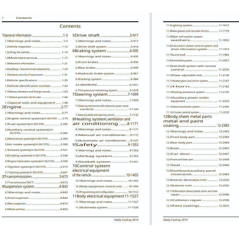 GEELY BINYUE / COOLRAY (2018+) SERVICE WORKSHOP MANUAL - Image 3