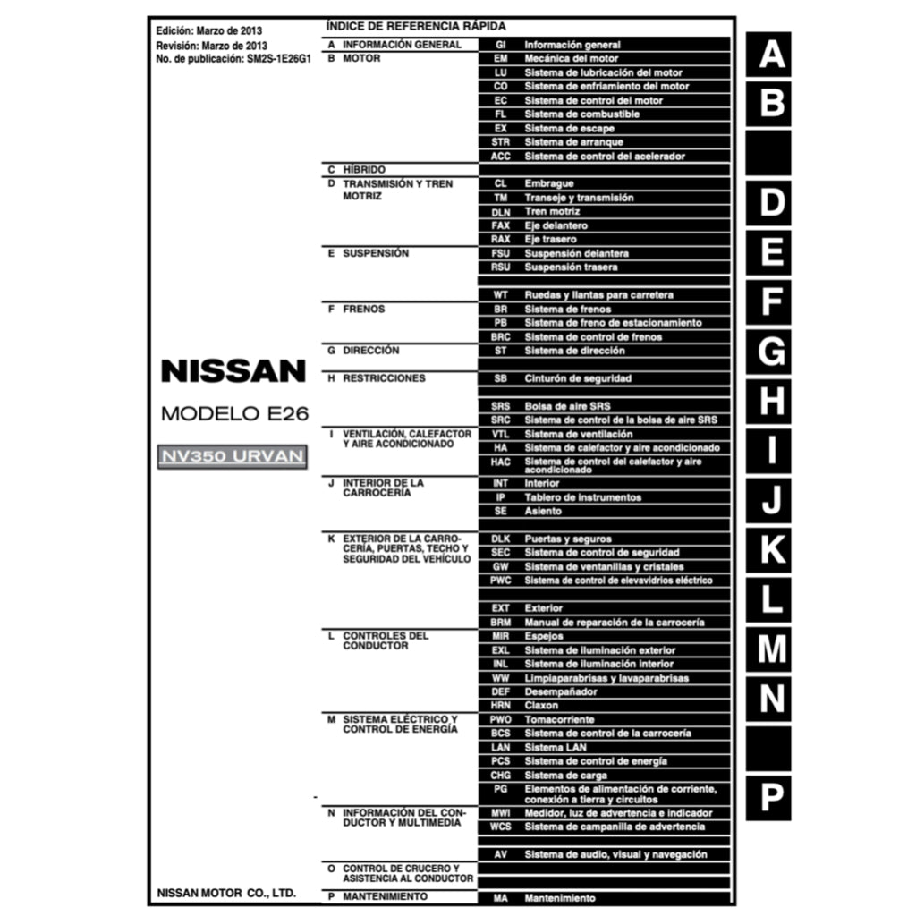 NISSAN URVAN NV350 E26 (2012-2021) MANUAL DE TALLER - Image 3