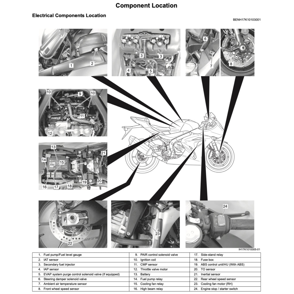 SUZUKI GSXR1000 L7 A/R (2017-2022) SERVICE WORKSHOP MANUAL + PARTS CATALOGUE + OWNER'S MANUAL - Image 6