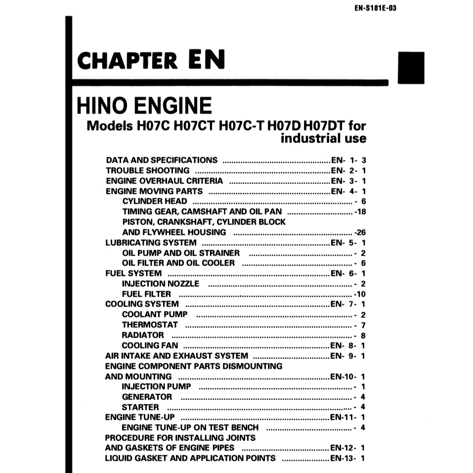 HINO ENGINE H07C H07C-T H07CT SERVICE REPAIR MANUAL - Image 4