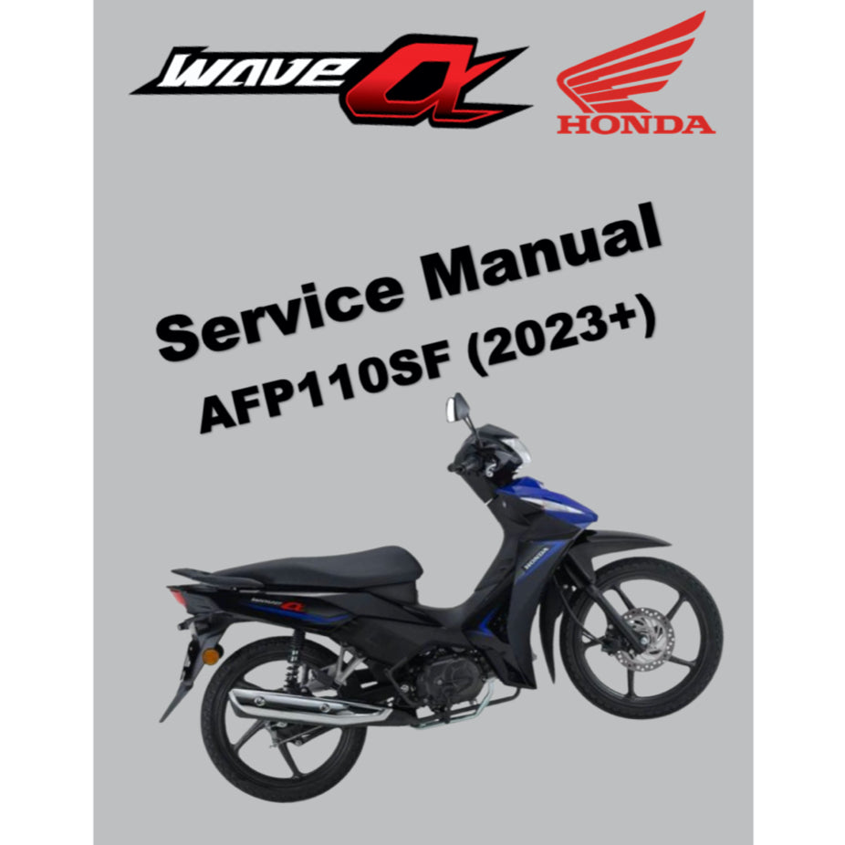 HONDA WAVE ALPHA 110 AFP1100SF (2023+) SERVICE WORKSHOP MANUAL + PARTS CATALOGUE +OWNER'S MANUAL - Image 2
