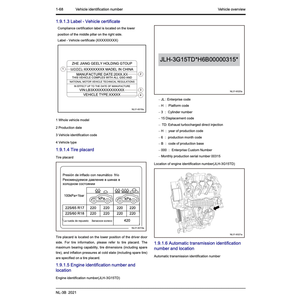 GEELY BOYUE / ATLAS PRO NL-3B (2021-2024) SERVICE WORKSHOP MANUAL - Image 4