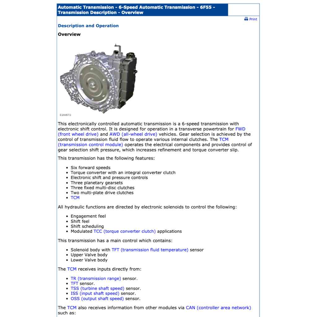 FORD TRANSIT CUSTOM (2012-2022) SERVICE WORKSHOP MANUAL - Image 7