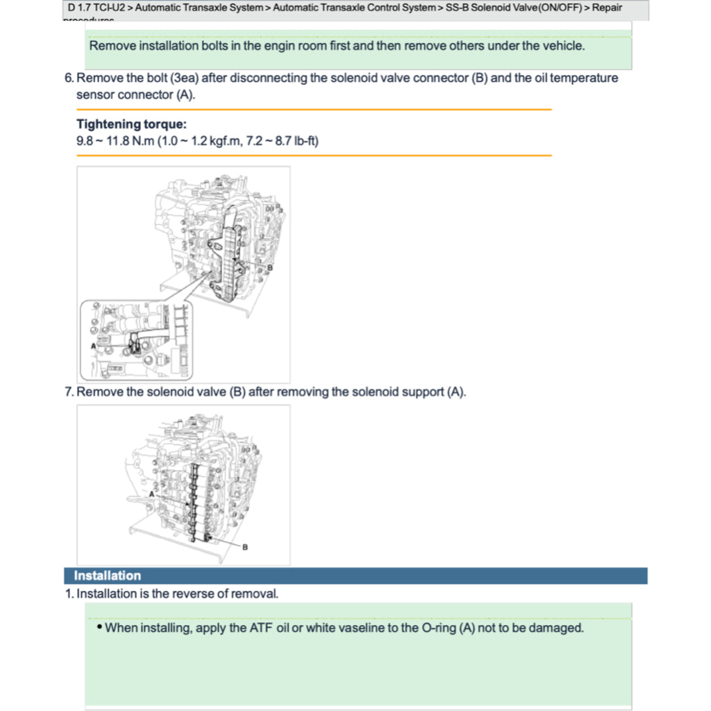 HYUNDAI i40 VF (2011-2019) SERVICE WORKSHOP MANUAL - Image 8