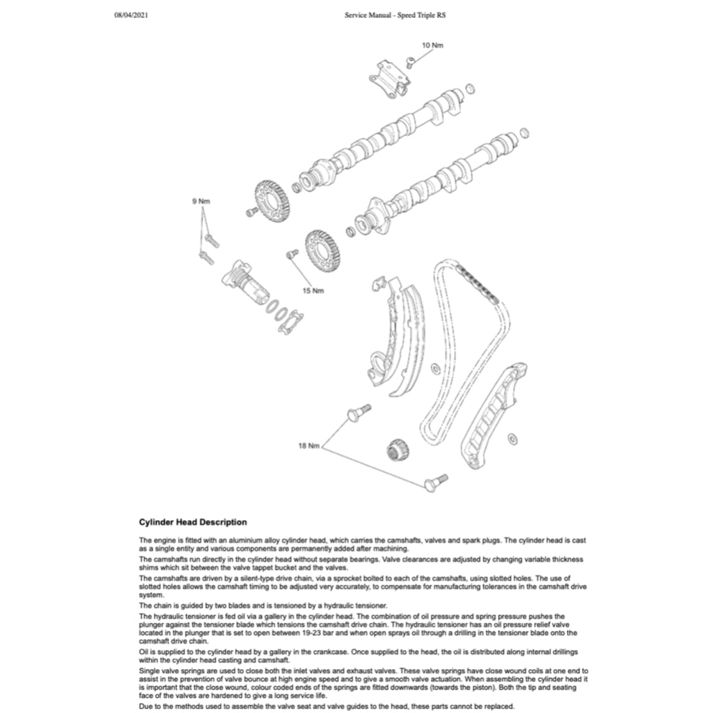 TRIUMPH SPEED TRIPLE 1050 RS (2018-2020) SERVICE MANUAL + OWNER'S MANUAL - Image 11