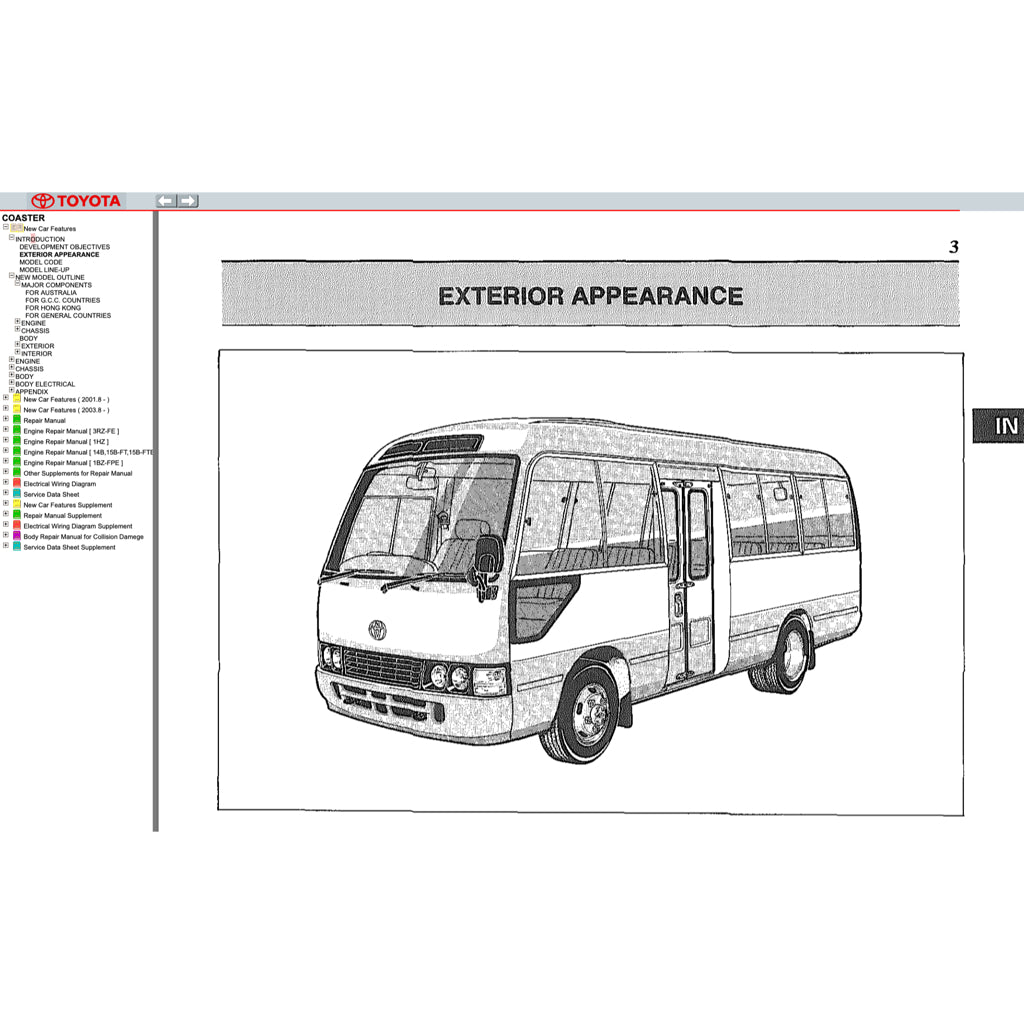 TOYOTA COASTER (1993-2016) SERVICE WORKSHOP MANUAL - Image 3