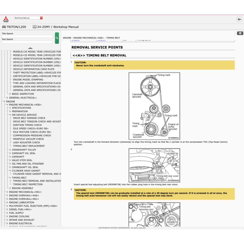 MITSUBISHI TRITON L200 LA/LB/LC (2024+) ONLINE SERVICE WORKSHOP MANUAL - Image 3