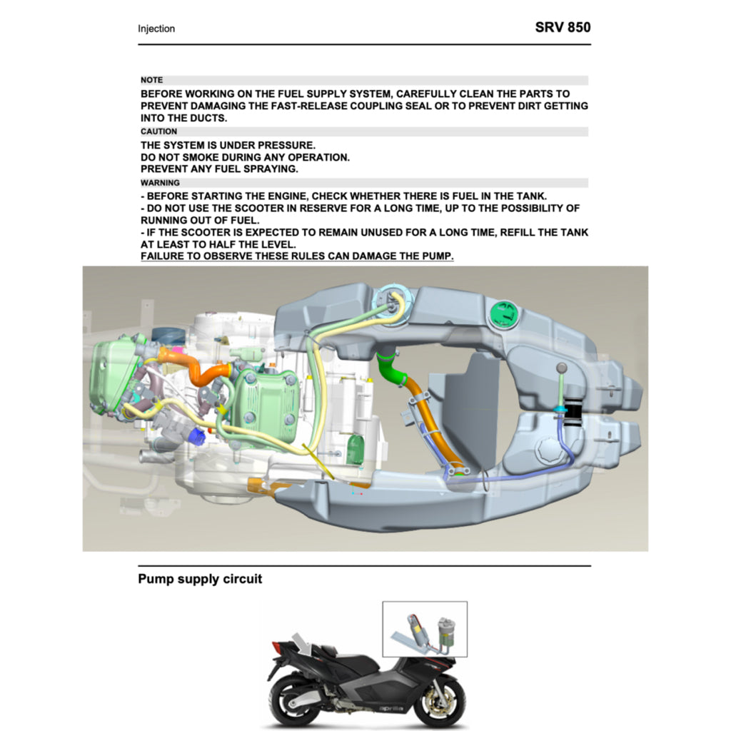 APRILIA SRV850 (2012-2016) SERVICE WORKSHOP MANUAL + PARTS CATALOGUE - Image 10