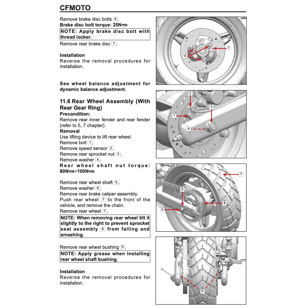 CFMOTO PAPIO XO-2 TRAIL (2024+) SERVICE WORKSHOP MANUAL + OWNER'S MANUAL - Image 9