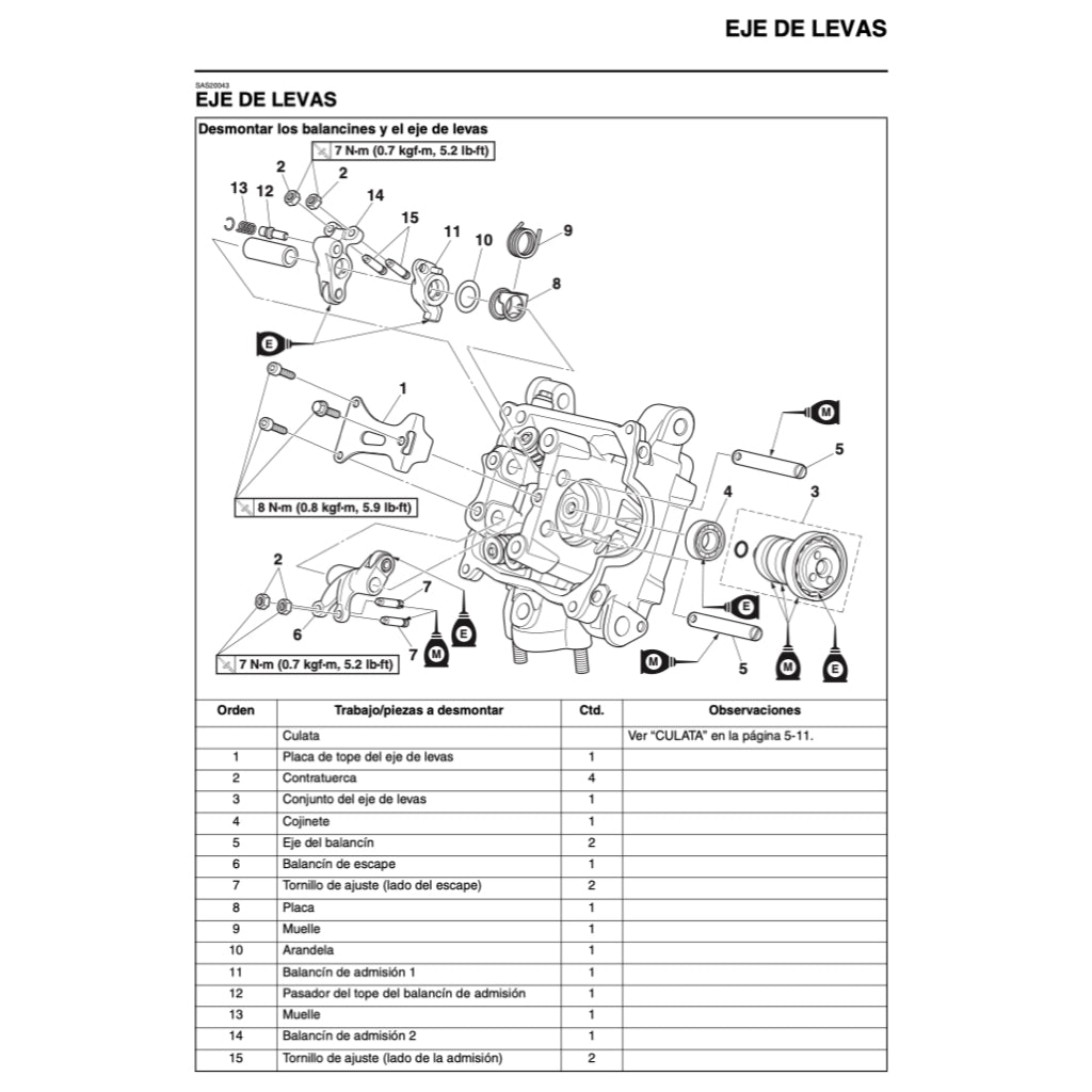 YAMAHA MT-15 (2019+) SERVICE WORKSHOP MANUAL (SPANISH LANGUAGE) + PARTS CATALOGUE + OWNER'S MANUAL - Image 6
