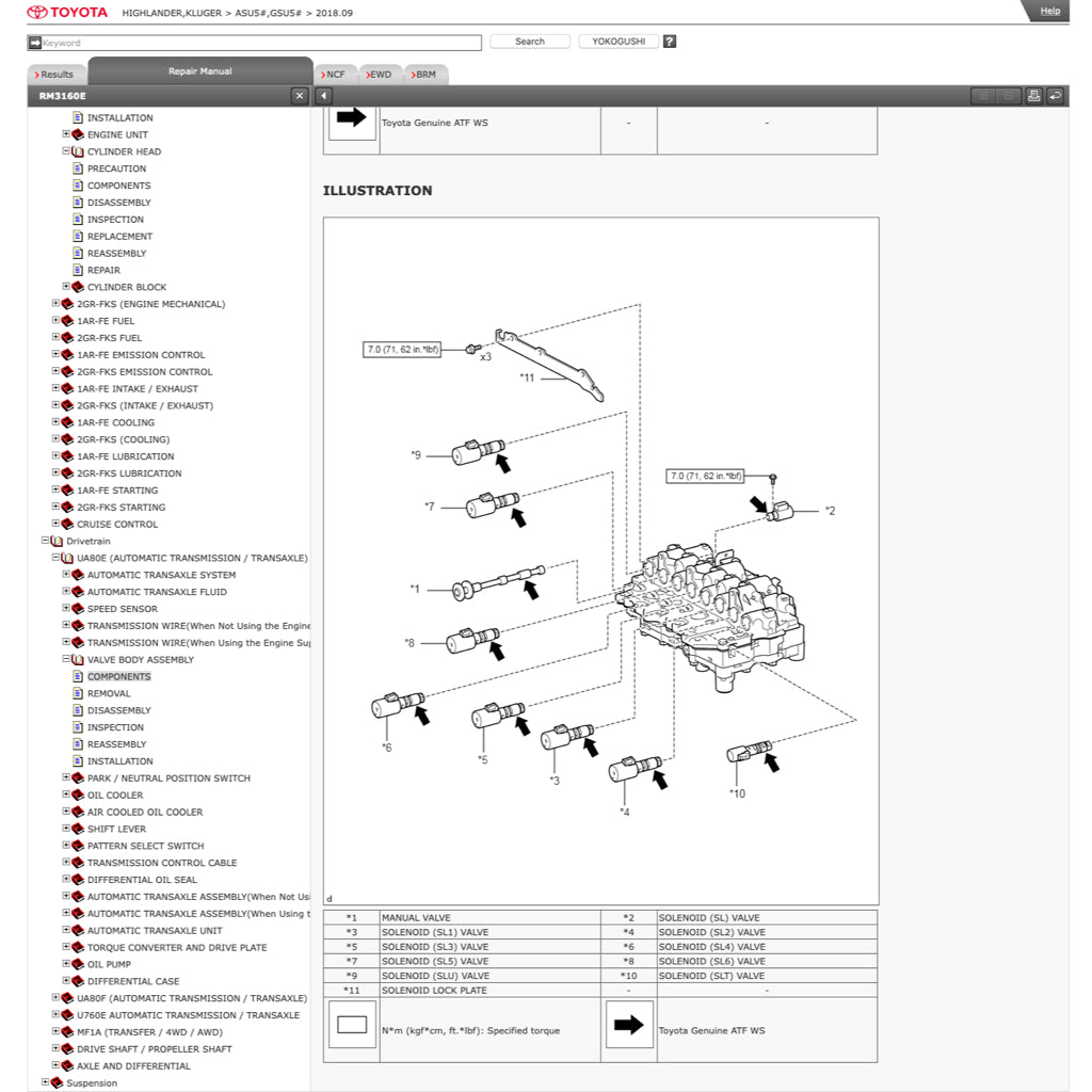 TOYOTA HIGHLANDER /KLUGER ASU50/GSU50 (2013-2019) ONLINE SERVICE WORKSHOP MANUAL - Image 7