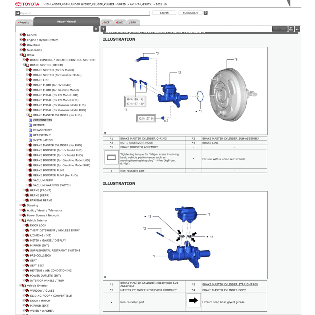 TOYOTA HIGHLANDER / KLUGER HYBRID (2020+) ONLINE SERVICE WORKSHOP MANUAL - Image 10