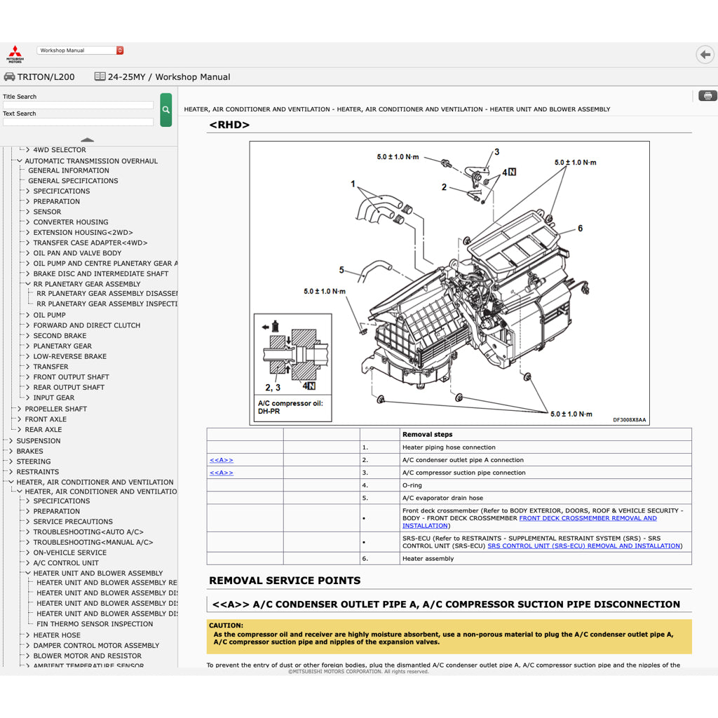 MITSUBISHI TRITON L200 LA/LB/LC (2024+) ONLINE SERVICE WORKSHOP MANUAL - Image 9