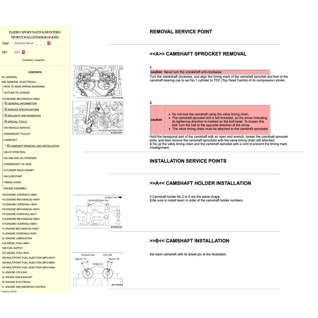 MITSUBISHI PAJERO SPORT II (2009-2016) ONLINE SERVICE WORKSHOP MANUAL - Image 3