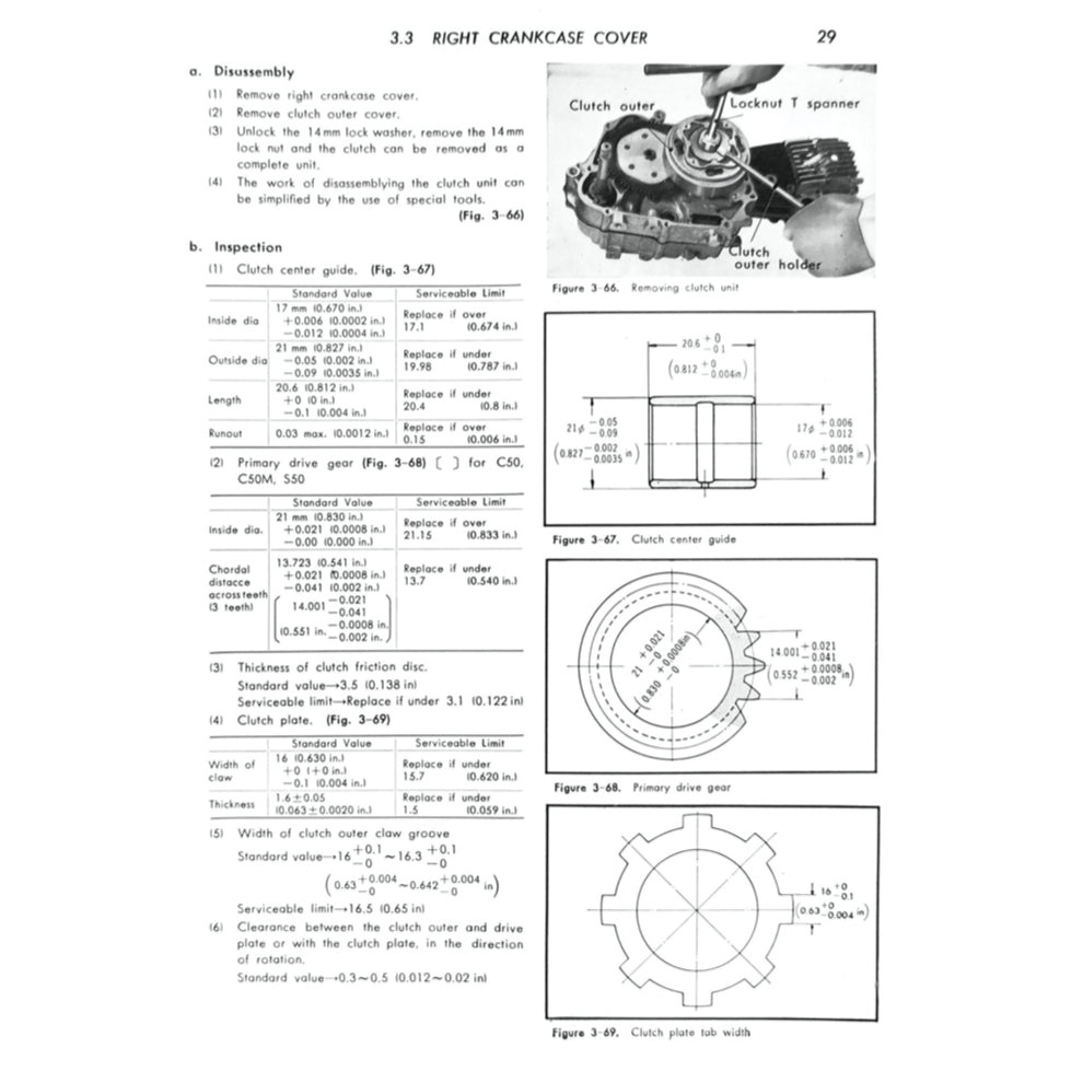 HONDA CUB50-65 C50 C65 (1966-1980) SERVICE WORKSHOP MANUAL + PARTS CATALOGUE + OWNER'S MANUAL - Image 5