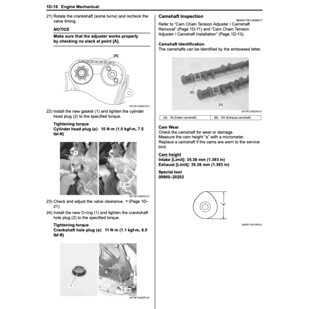 SUZUKI GSXR1000 L7 A/R (2017-2022) SERVICE WORKSHOP MANUAL + PARTS CATALOGUE + OWNER'S MANUAL - Image 9
