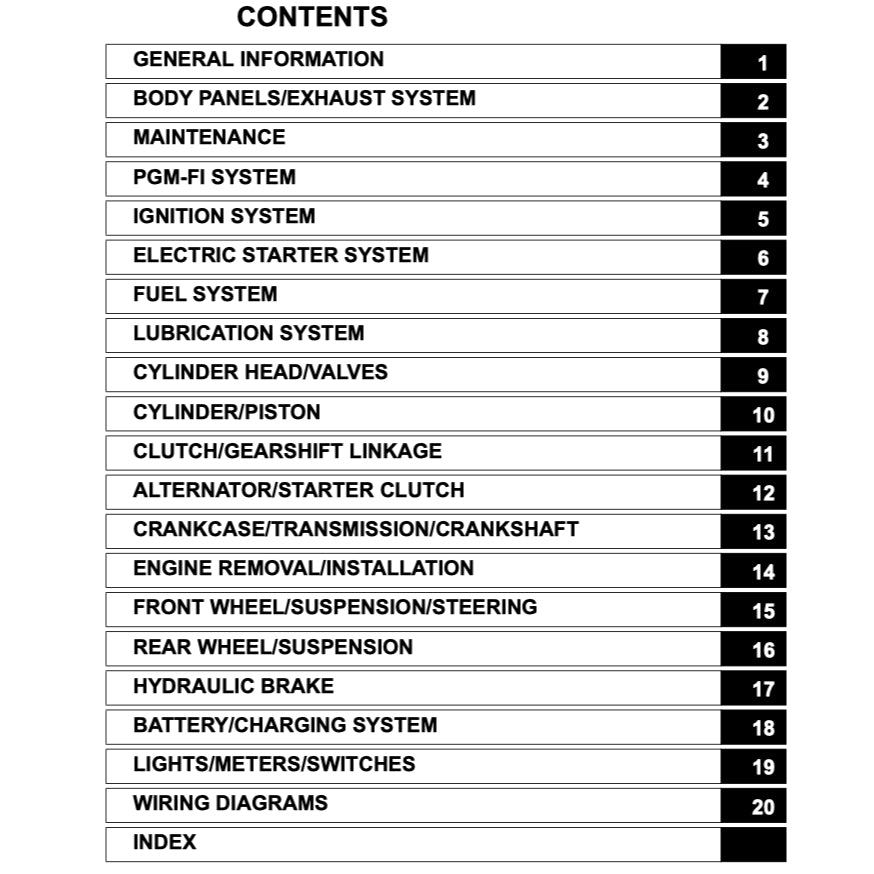 HONDA MSX125 GROM (2013-2018) SERVICE WORKSHOP MANUAL + PARTS CATALOGUE + OWNER'S MANUAL - Image 3