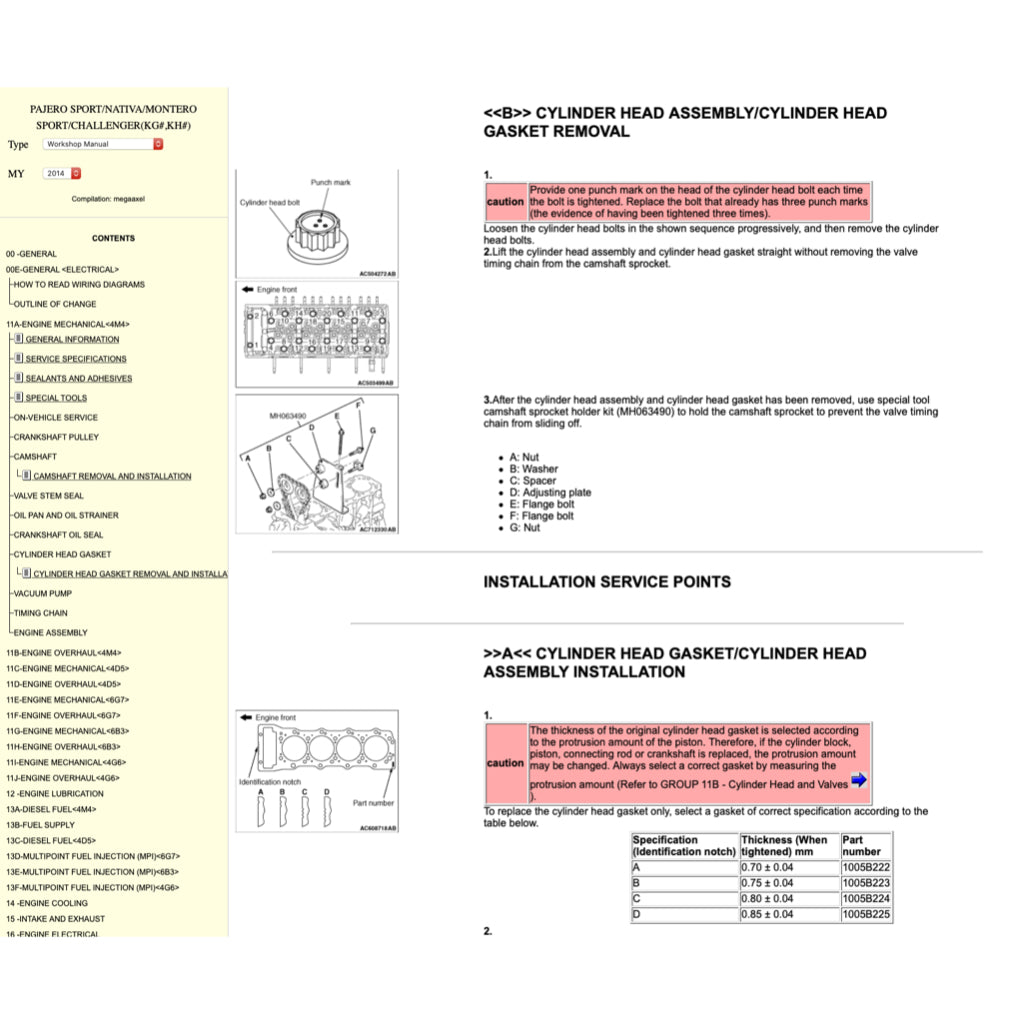 MITSUBISHI PAJERO SPORT II (2009-2016) ONLINE SERVICE WORKSHOP MANUAL - Image 4