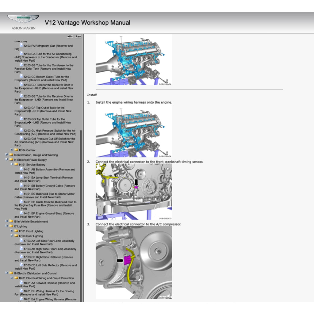 ASTON MARTIN V12 VANTAGE (2009-2018) SERVICE WORKSHOP MANUAL - Image 10