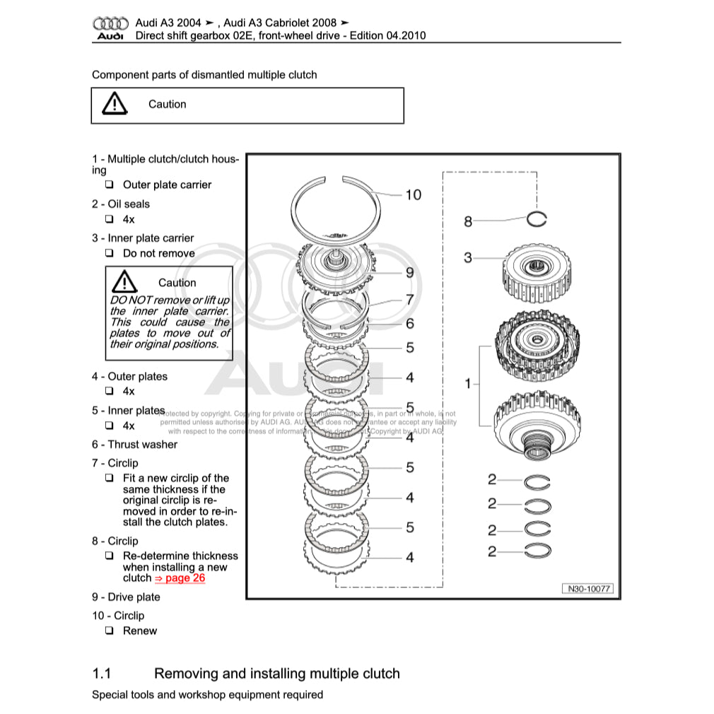 Audi A3 8P (2003-2012) SERVICE WORKSHOP MANUAL - Image 9