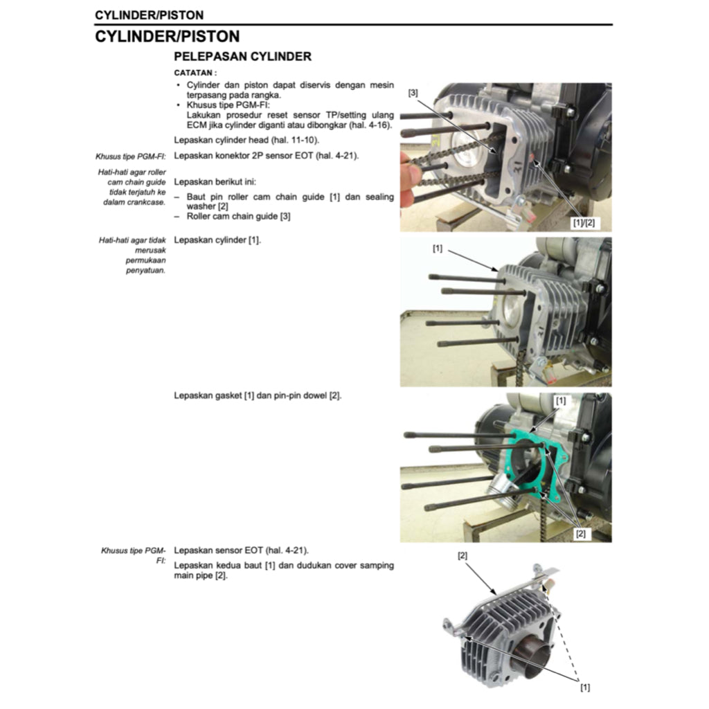 HONDA SUPRA 125 X HELM PGM-FI (2012+) SERVICE WORKSHOP MANUAL + PARTS CATALOGUE + OWNER'S MANUAL - BAHASA INDONESIA - Image 4