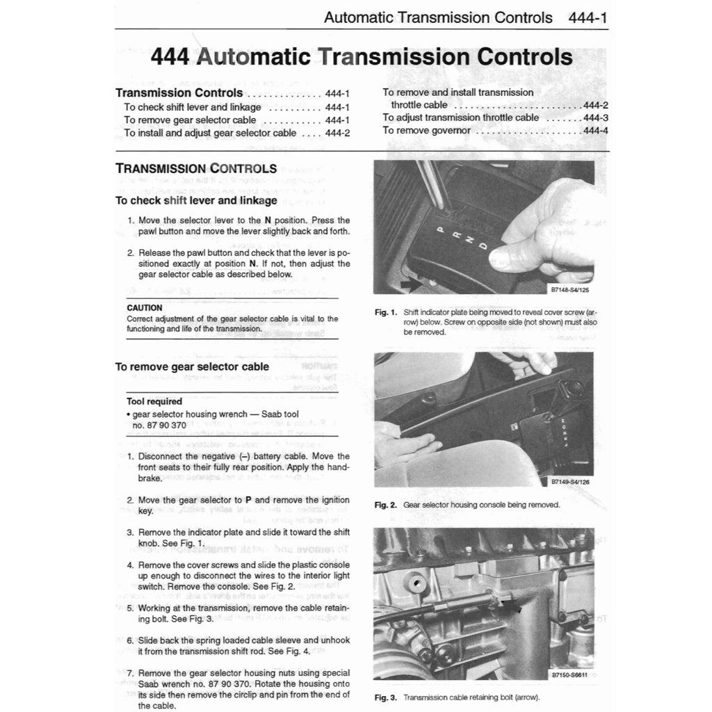 SAAB 900 16V (1985-1994) SERVICE WORKSHOP MANUAL - Image 9