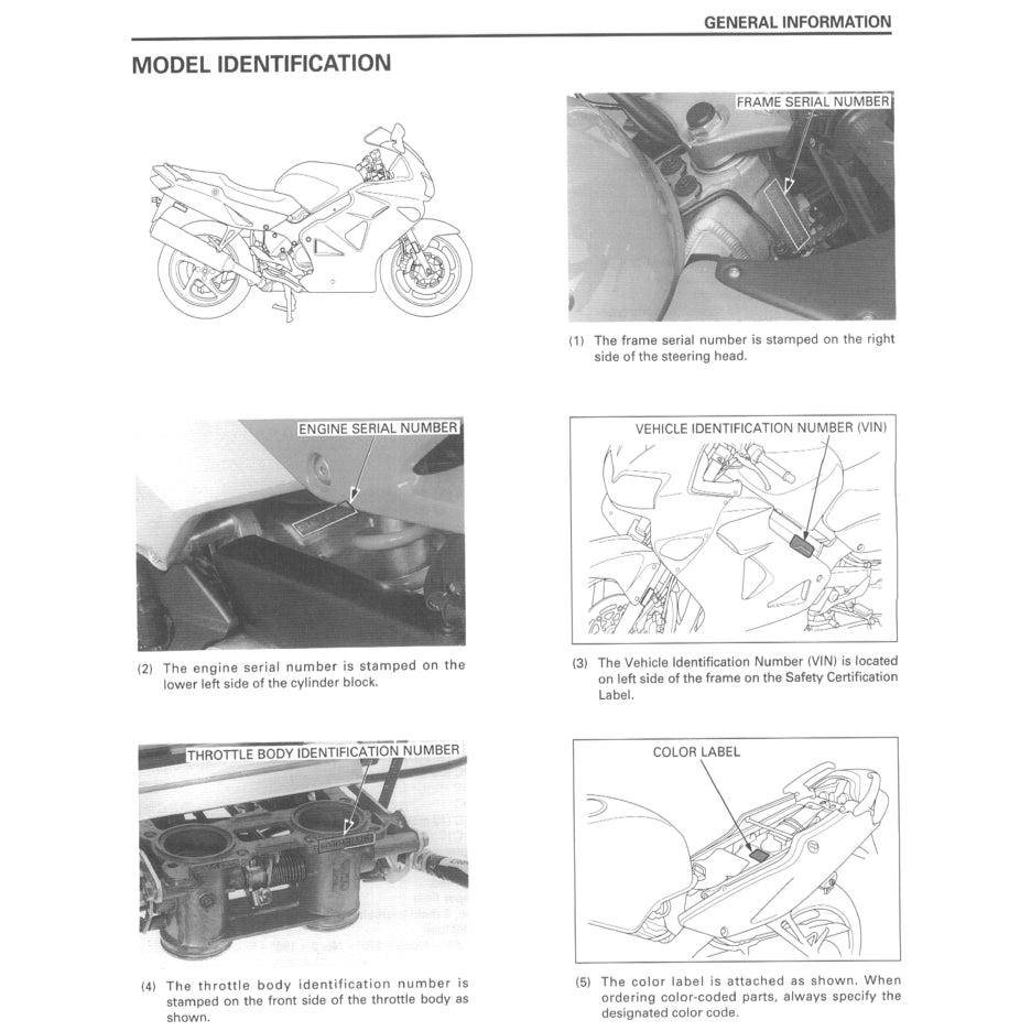 HONDA VFR800 Fi INTERCEPTOR (1997-2001) SERVICE WORKSHOP MANUAL + OWNER'S MANUAL - Image 4