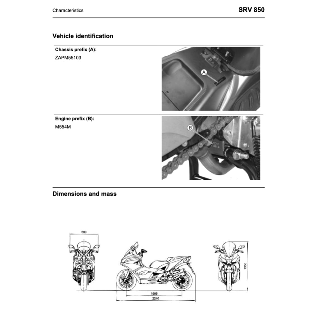 APRILIA SRV850 (2012-2016) SERVICE WORKSHOP MANUAL + PARTS CATALOGUE - Image 4