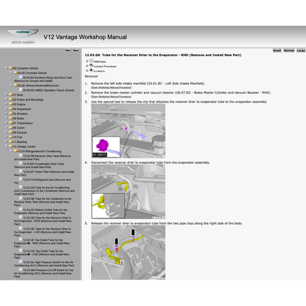 ASTON MARTIN V12 VANTAGE (2009-2018) SERVICE WORKSHOP MANUAL - Image 9