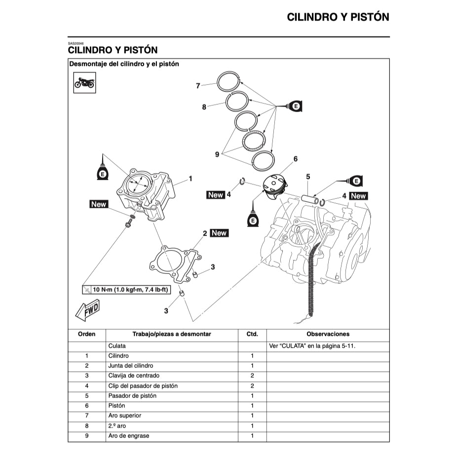 YAMAHA MT-15 (2019+) SERVICE WORKSHOP MANUAL (SPANISH LANGUAGE) + PARTS CATALOGUE + OWNER'S MANUAL - Image 7