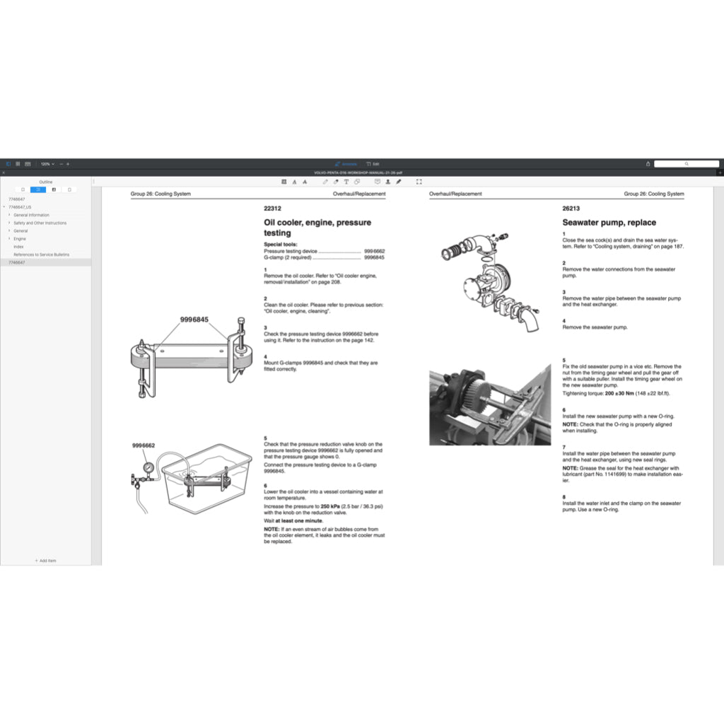 VOLVO PENTA DIESEL ENGINE D SERIES ( D3 D4 D6 D9 D12 D13 D16) SERVICE REPAIR WORKSHOP MANUAL - Image 9