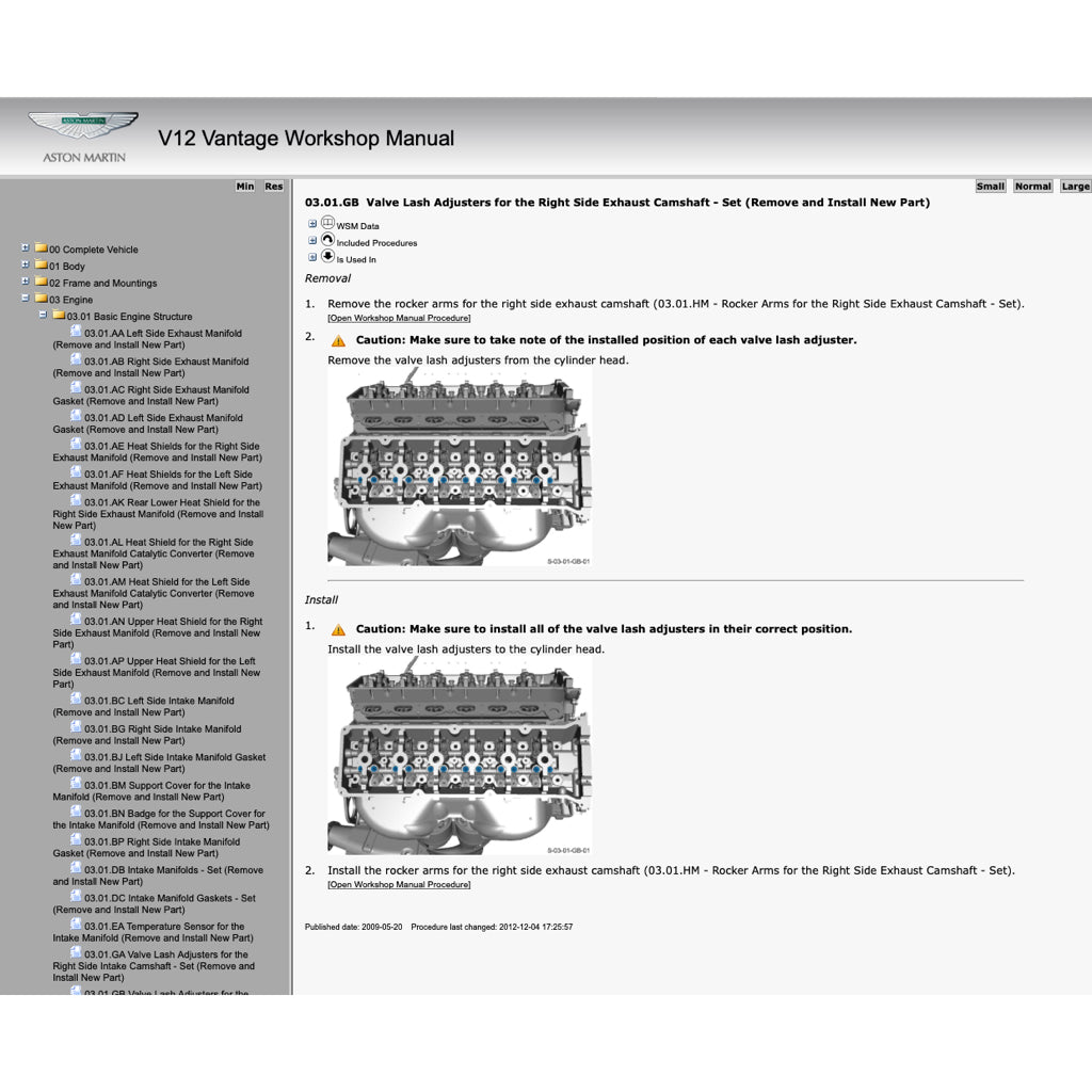 ASTON MARTIN V12 VANTAGE (2009-2018) SERVICE WORKSHOP MANUAL - Image 4