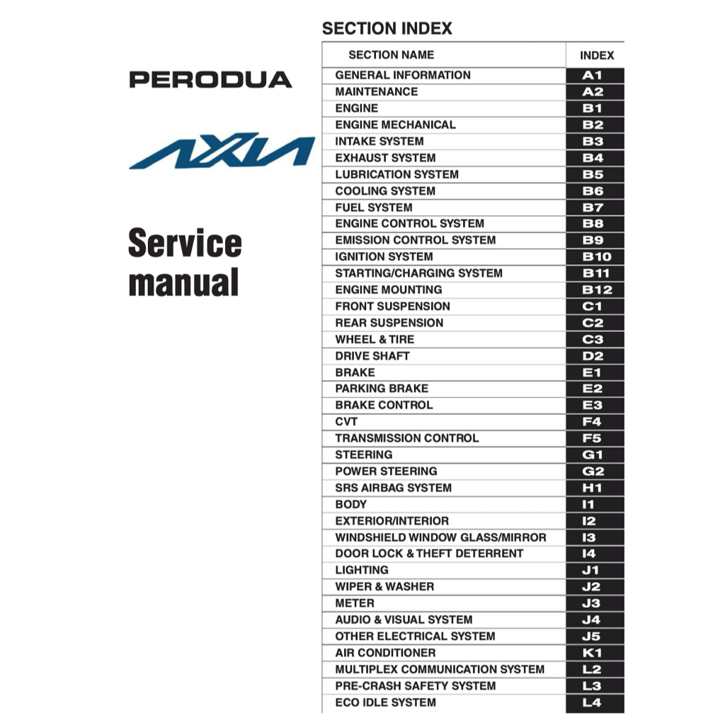 PERODUA AXIA A300 (2023+) SERVICE WORKSHOP MANUAL - Image 3