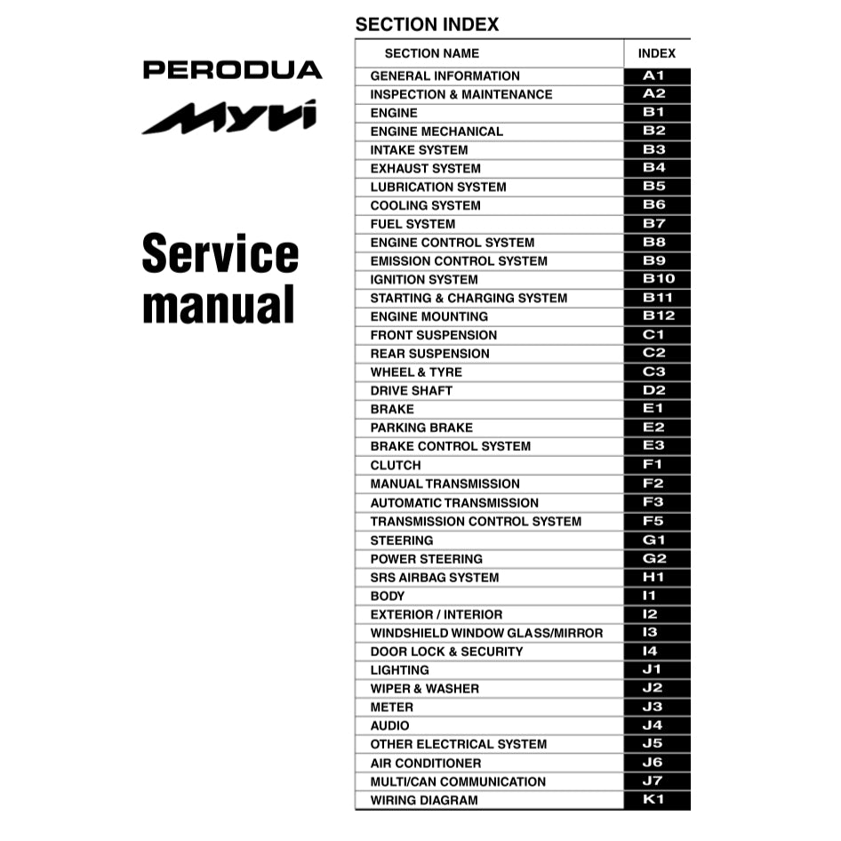 PERODUA MYVI LAGI BEST M600 (2011-2017) SERVICE WORKSHOP MANUAL - Image 3