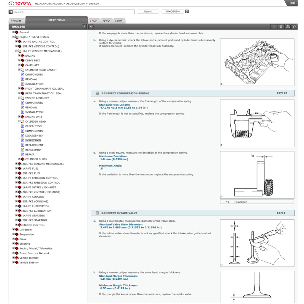TOYOTA HIGHLANDER /KLUGER ASU50/GSU50 (2013-2019) ONLINE SERVICE WORKSHOP MANUAL - Image 6