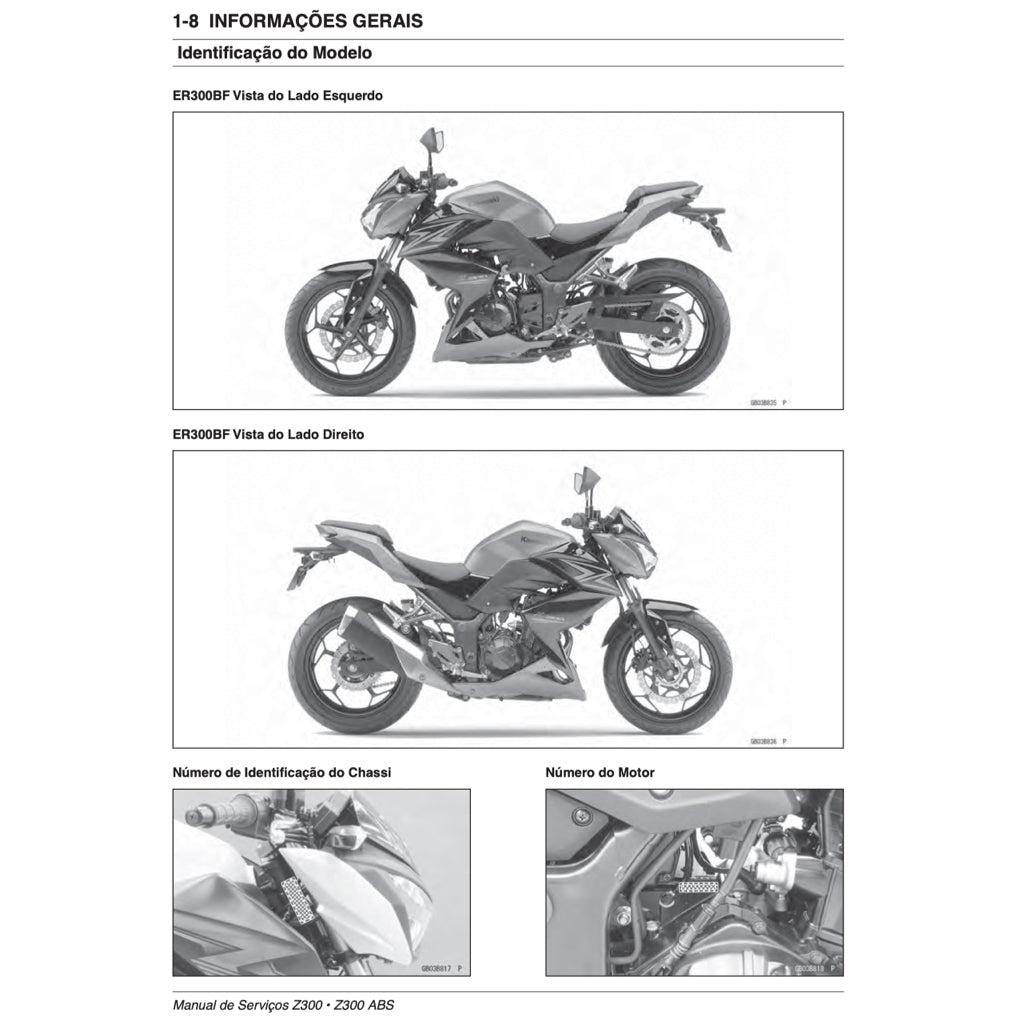 MANUAL DE SERVIÇO KAWASAKI Z300 (2015-2019) + CATÁLOGO DE PEÇAS + MANUAL DO PROPRIETÁRIO - Image 4