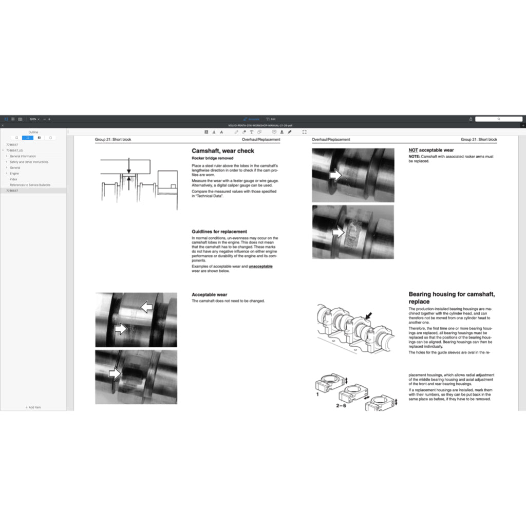 VOLVO PENTA DIESEL ENGINE D SERIES ( D3 D4 D6 D9 D12 D13 D16) SERVICE REPAIR WORKSHOP MANUAL - Image 7