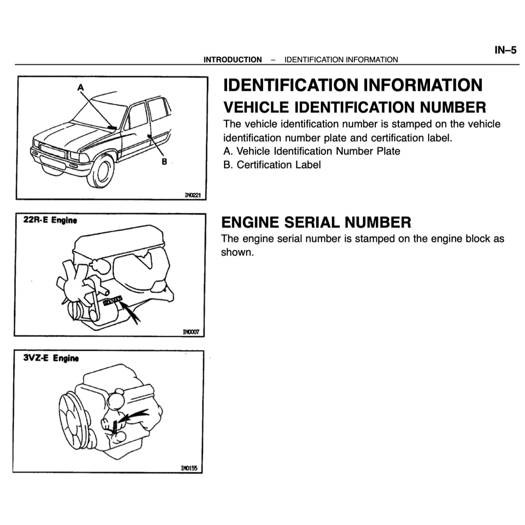 TOYOTA 4RUNNER N120/N130 (1990-1995) SERVICE WORKSHOP MANUAL - Image 3