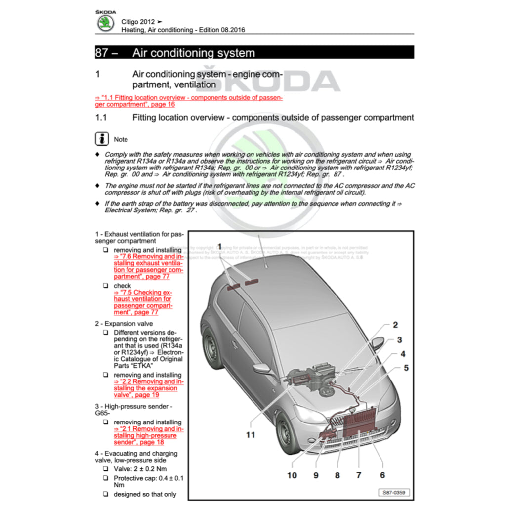 SKODA CITIGO (2011-2020) SERVICE WORKSHOP MANUAL - Image 10