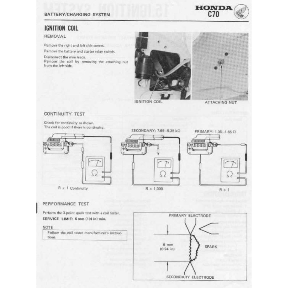 HONDA CUB70 C70 (1970-1991) SERVICE WORKSHOP MANUAL + PARTS CATALOGUE + OWNER'S MANUAL - Image 7