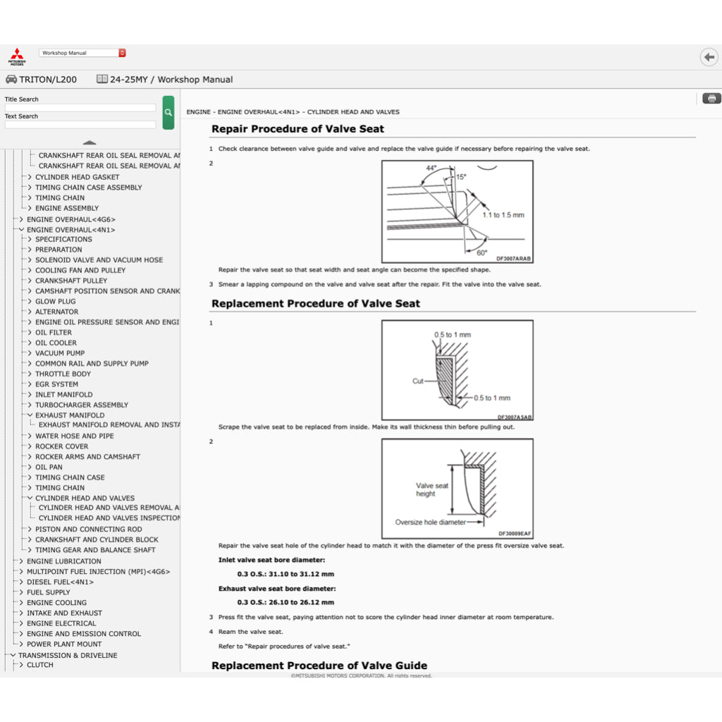 MITSUBISHI TRITON L200 LA/LB/LC (2024+) ONLINE SERVICE WORKSHOP MANUAL - Image 6