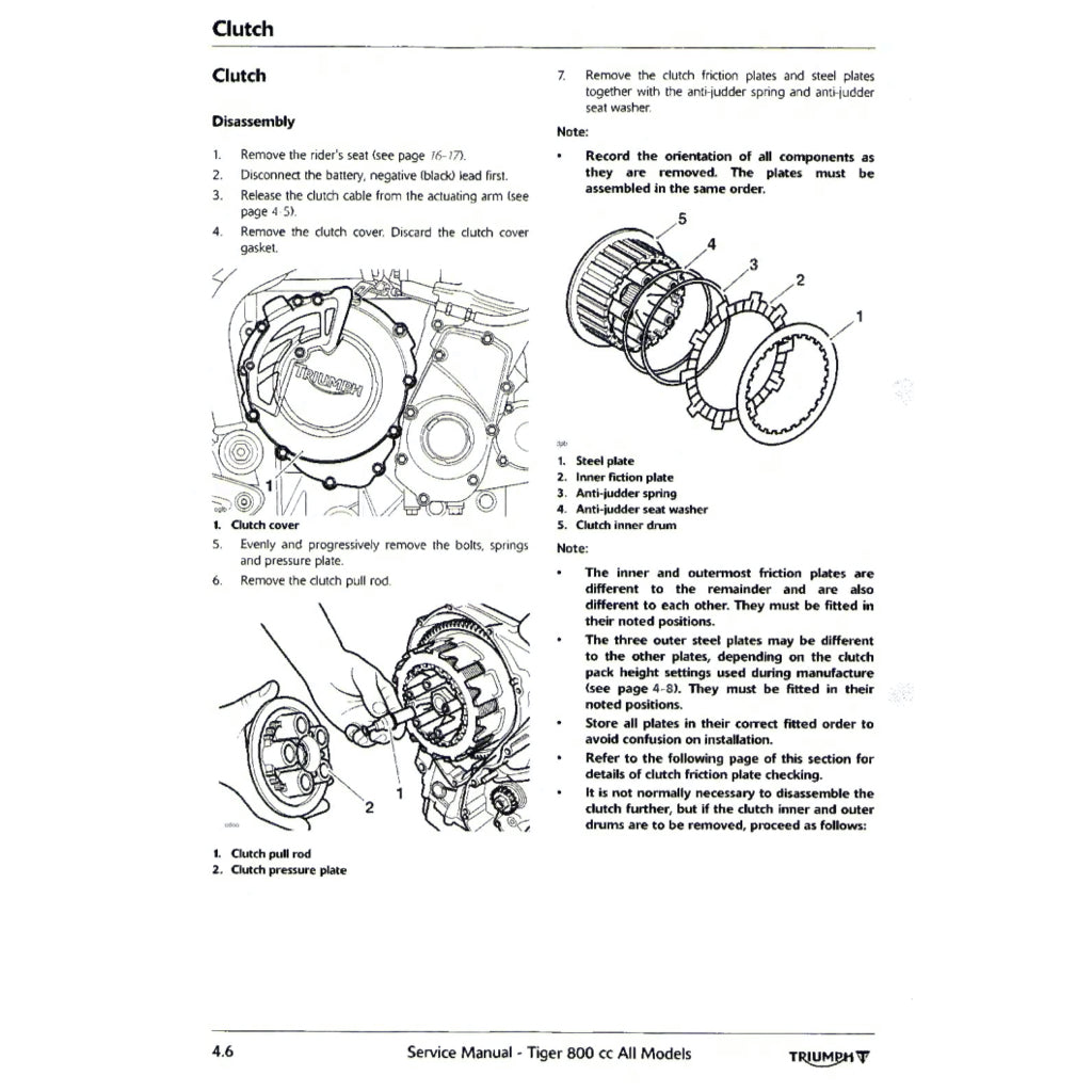 TRIUMPH TIGER 800XC/XCX/XRX (2015-2018) SERVICE WORKSHOP MANUAL + OWNER'S MANUAL - Image 9