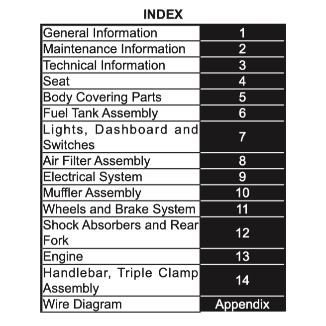 CFMOTO PAPIO XO CF125-8 (2023+) SERVICE WORKSHOP MANUAL + PARTS CATALOGUE + OWNER'S MANUAL - Image 3