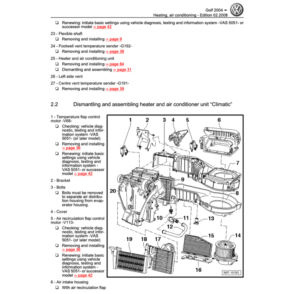 VW JETTA A5 (2005-2010) SERVICE WORKSHOP MANUAL - Image 9